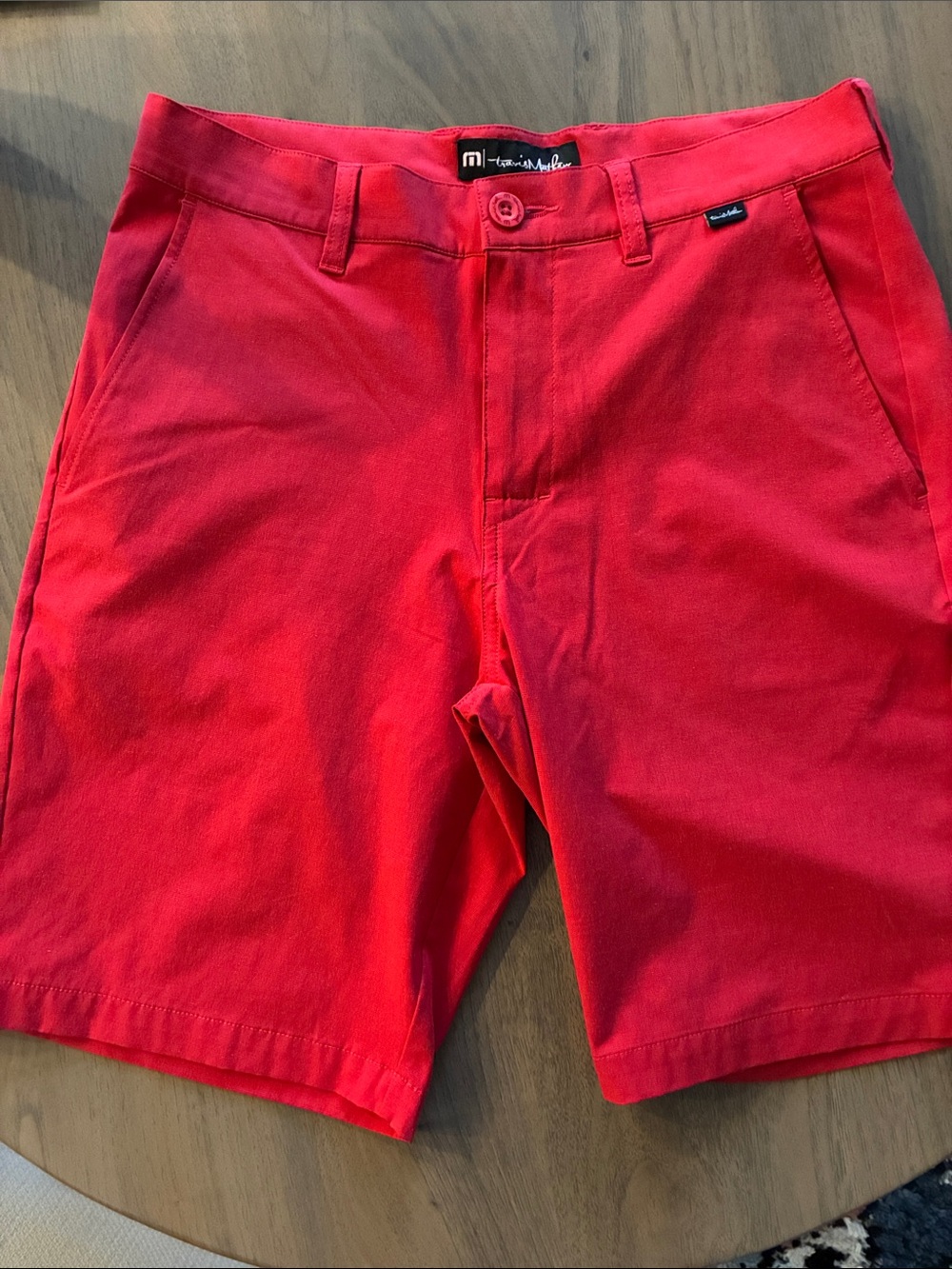 Travis Mathew Men's Bright Red Flat Front Shorts